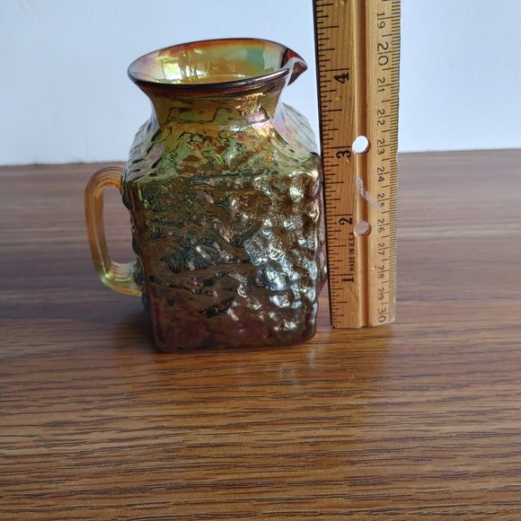 Vintage Pilgrim Glass Carnival/Art Glass Cream Pitcher "Nugget" Pattern - Picture 9 of 9